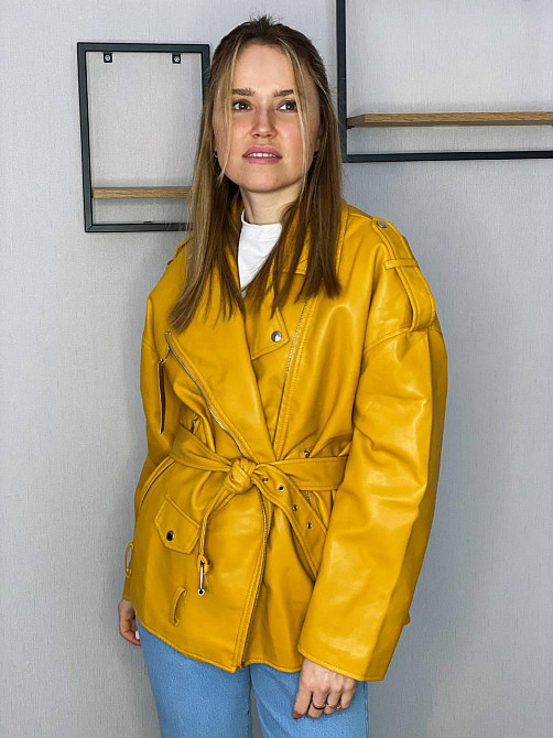 Женская куртка оверсайз Желтый S Харьков - изображение 4