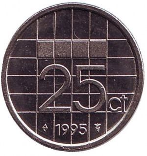 Монета 25 центов. 1995 год, Нидерланды. Полтава - изображение 1