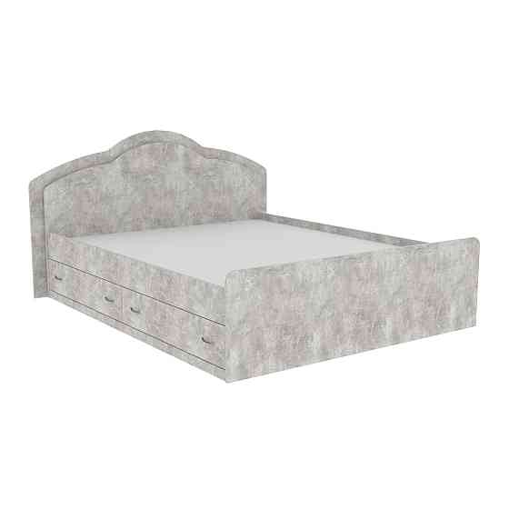 Ліжко Діана двоспальне з 2-ма ящиками, Бетон, 2048х1810х1030 Львів