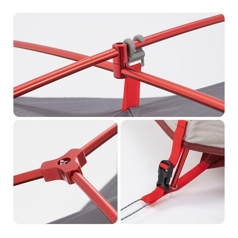 Палатка сверхлегкая двухместная с футпринтом Naturehike Star-River 2 Updated NH17T012-T, 20D, серо-красная Киев - изображение 3