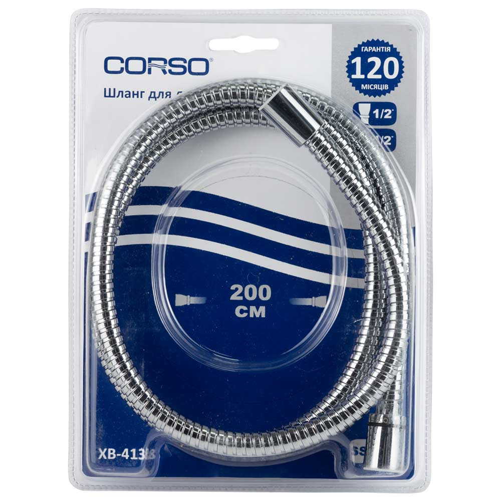 Corso Шланг для душа ½" хромированный с подшипником 200см CORSO XB-4138 (9691913) Київ - фото 2