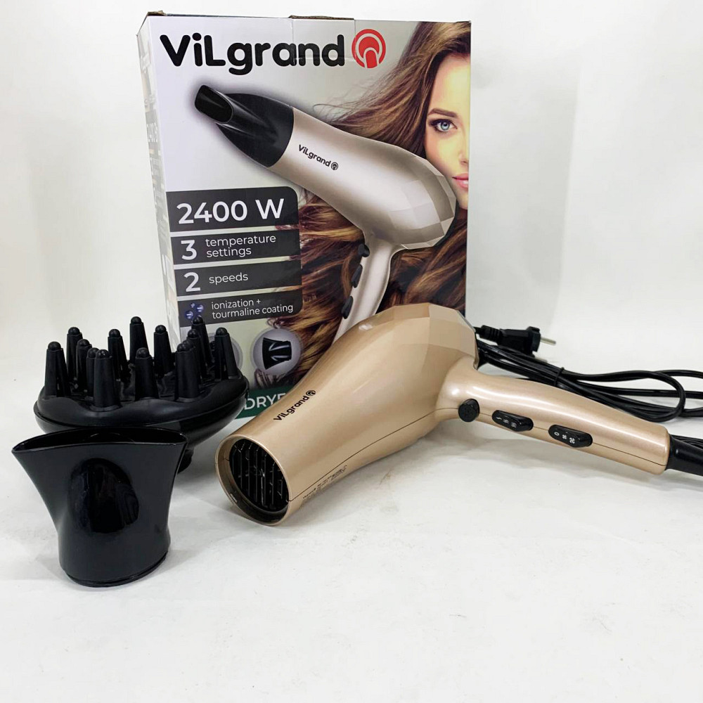 Зручний фен для укладання волосся VILGRAND VHD 2424TI 2400 Вт, Фен для дому та салону TX-50 Львів - фото 4