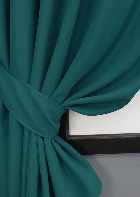 Комплект штор коротких VR-Textil Bagema Rvs № 1297ш 130х170 см 2 шт Изумрудный (35-0123) Киев - изображение 3