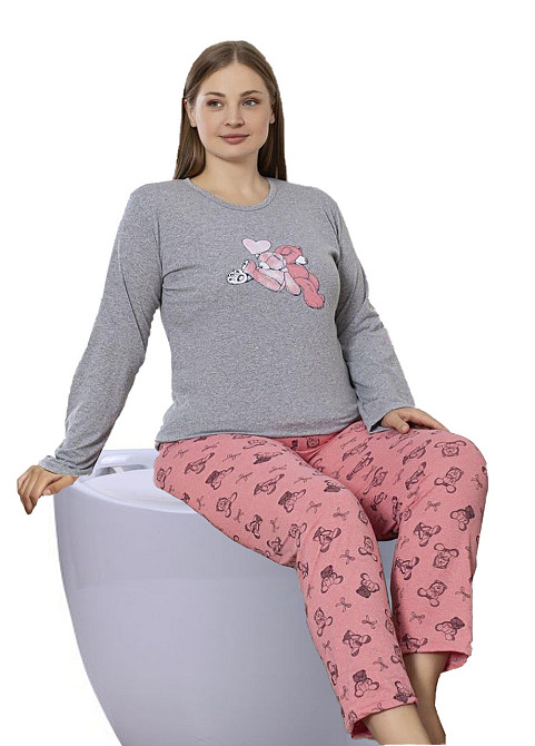 Тепла жіноча піжама трикотажна C34627 XL Київ - фото 1