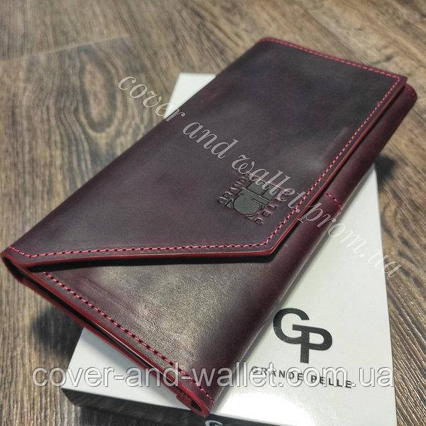 Женский кожаный кошелек в ретро стиле марсалового цвета Grande Pelle Festa 513161 Киев - изображение 4