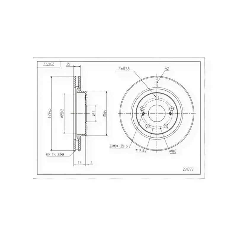 Диск Suzuki Grand Vitara II (2005-) передний (d294x25mm) тормозной Мукачево - изображение 1