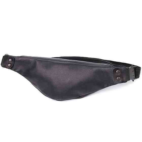 Сумка бананка для мужчин из гладкой натуральной кожи Shvigel 23134 Черный Киев