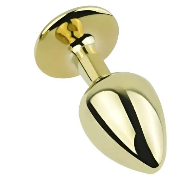 Анальна пробка із кристалом EGZO - Gold Round Plug Rainbow size S Sex Aura Київ - фото 3