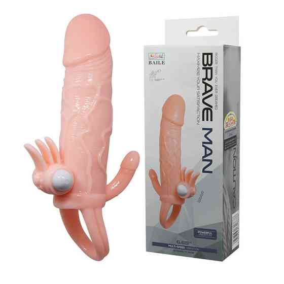 Насадка на член - Brave Man Vibrating Penis Sleeve Flesh Sex Aura Киев