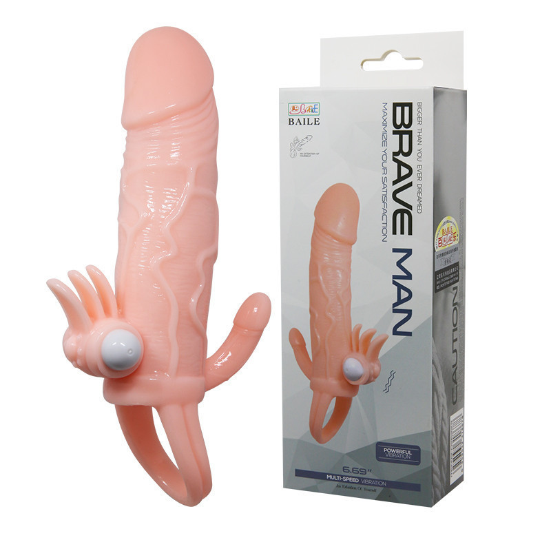 Насадка на член - Brave Man Vibrating Penis Sleeve Flesh Sex Aura Київ - фото 1