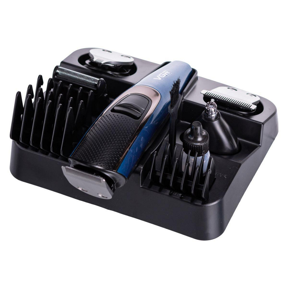 Машинка тример для стрижки 4в1 з насадками Синій VGR V-172 Київ - фото 3