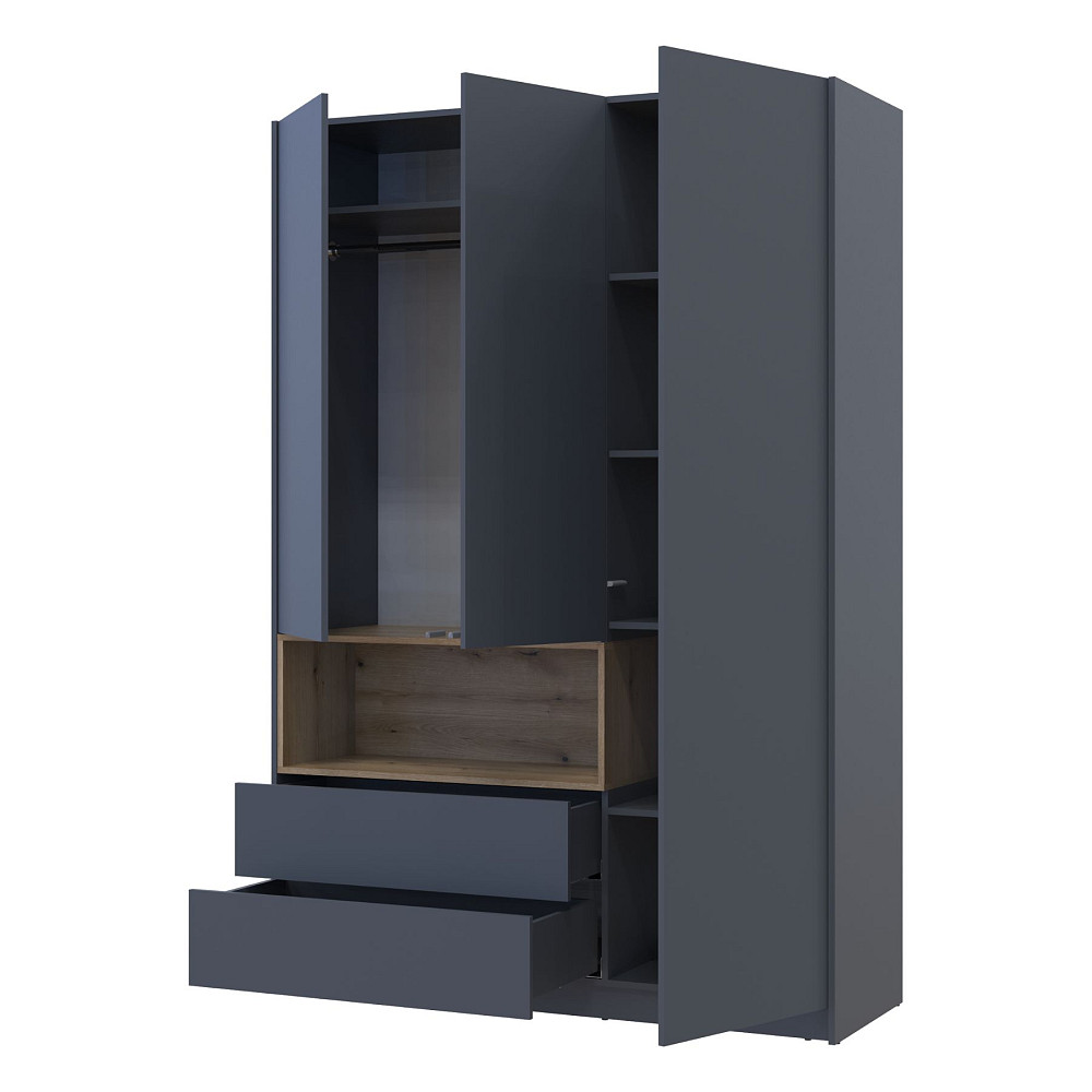 Шафа для одягу з нішою Doros Дейл 150х52х220 см Графіт/Дуб евок (DRS-011282) Дніпро - фото 5