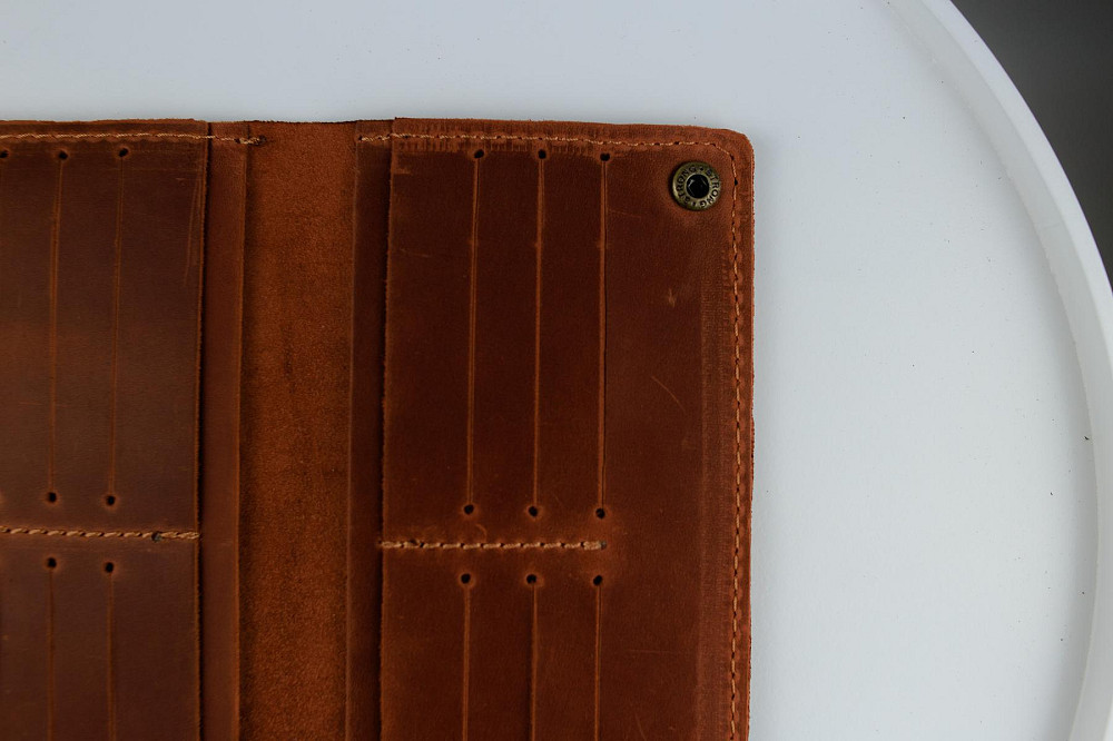 Чоловіче портмоне Skill із натуральної шкіри Crazy Horse тиснення крокодил SH108 (Світло-коричневий) Суми - фото 4