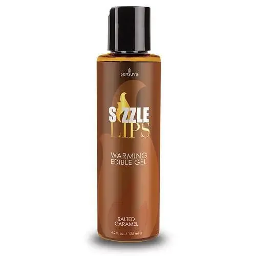 Зігрівальний масажний гель Sensuva Sizzle Lips Salted Caramel (125 мл), без цукру, їстівний Львів - фото 1