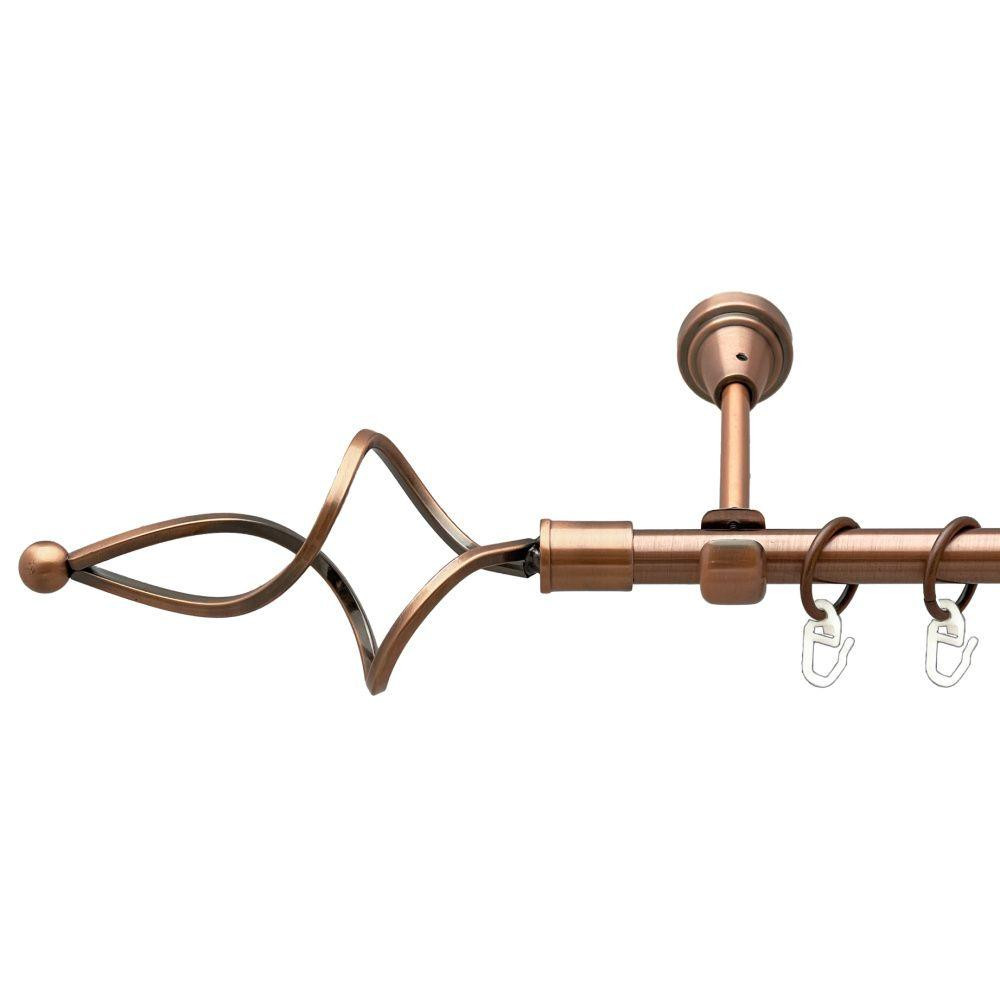 Карниз Orvit Ажур Хвилястий металевий однорядний відкритий гладка труба кільце металеве Мідь 16 мм 120 см (00-00019237) Львів - фото 1