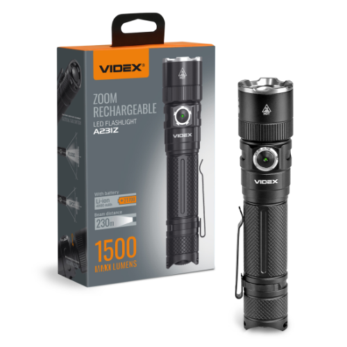Ліхтарик LED портативний 1500Lm 5000К VLF-A231Z Videx Житомир