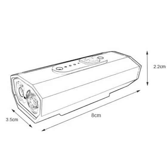 Велофонарь BK-08/01 Pro-2XPE, ALUMINUM, индикация заряда, Waterproof, акумулятор, ЗУ microUSB Бровары