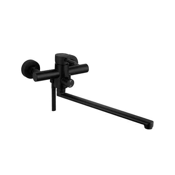 Змішувач для ванни з душовим гарнітуром Kroner KRP Edelstahl Klassisch - SCH070 чорний Київ