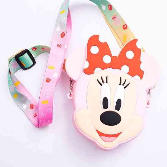 Дитяча силіконова сумка Мінні Маус 15×13×3 (см) через плече Рожевий HP-55-9P Коломия