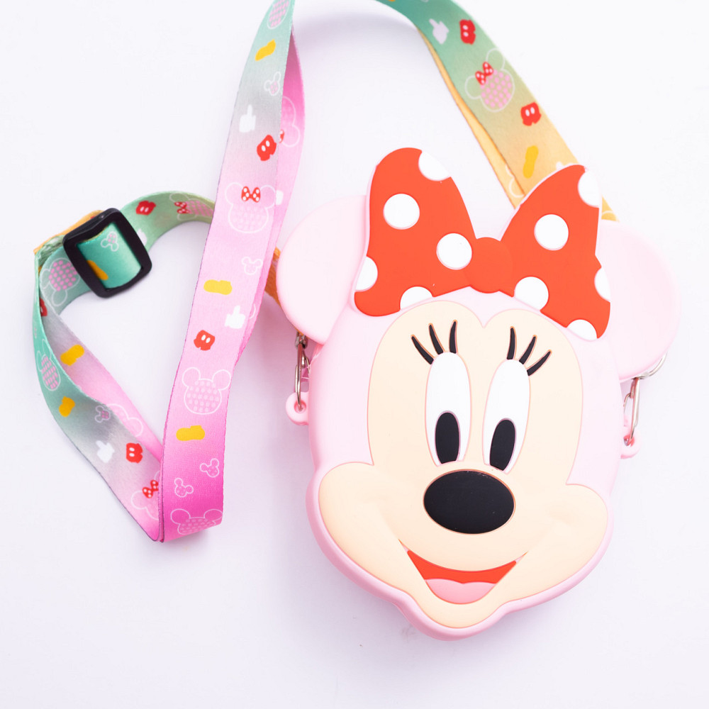 Дитяча силіконова сумка Мінні Маус 15×13×3 (см) через плече Рожевий HP-55-9P Коломия - фото 1