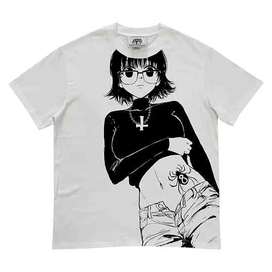 Футболка чоловіча з принтом аніме Мисливець × Мисливець Схізуку Спідер Таттоо оверсайз (S/M/L) Черний Дніпро