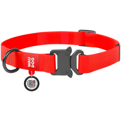 Ошейник для животных WAUDOG Waterproof с QR паспортом XL Ш 25 мм Д 35-58 см(красный) (27843) Винница - изображение 1