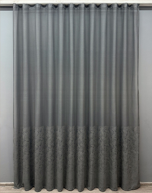 Тюль VR-Textil 1642т Greta Жаккард Графитовый 300х270 см (42-0604) Киев - изображение 2