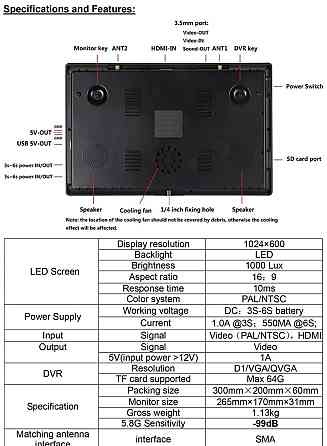 Монитор FPV, Hawkeye Little pilot Captain X 10.2. Київ