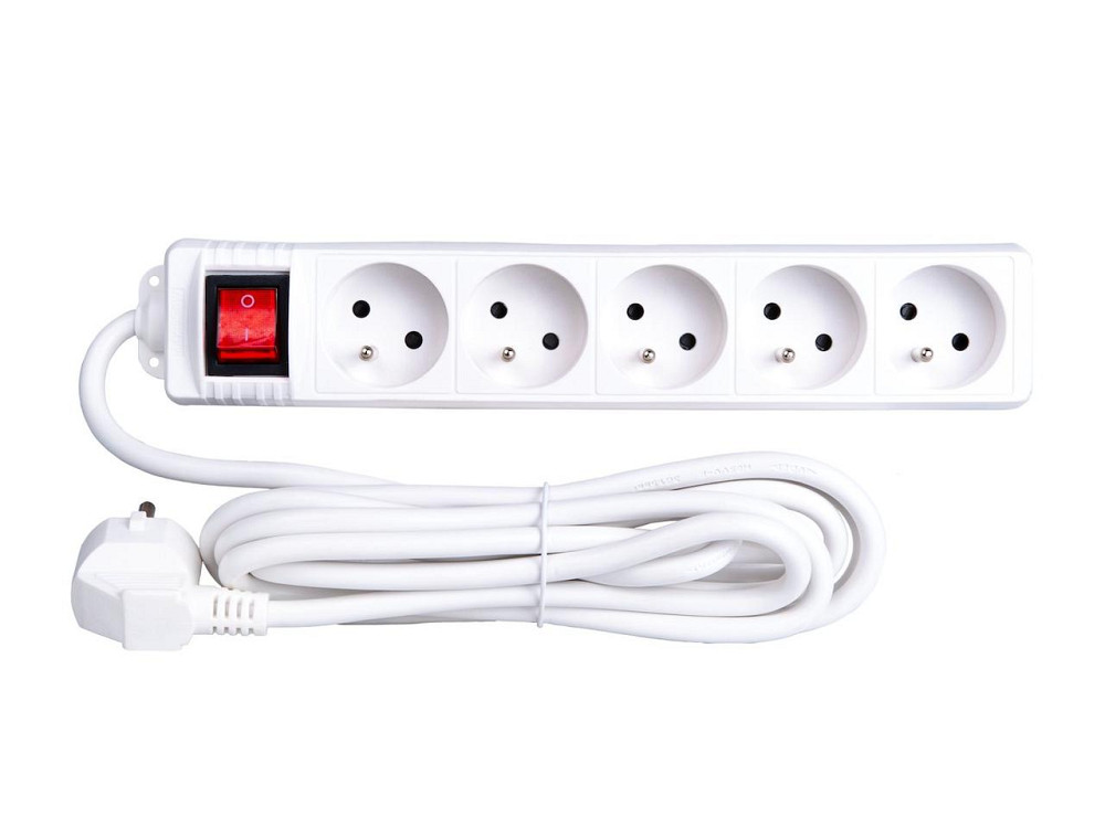 Подовжувач електричний "Keltin" побутовий IP20 із заземленням і вимикачем  3 метра 5 гнізда білий Стрый - изображение 3