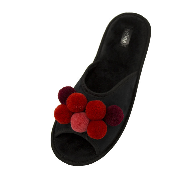 Тапочки жіночі відкриті "Червоний помпон" (36, 37, 38, 39, 40, 41) чорний W202016-2 38 Одеса - фото 2