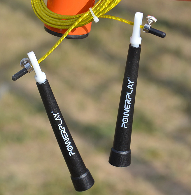 Скакалка швидкісна PowerPlay 4202 Ultra Speed Rope Жовта 2,9 м Луцьк - фото 8
