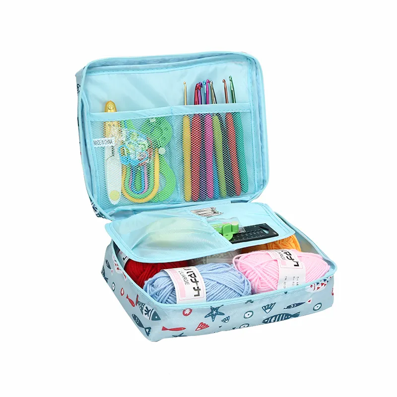 Набор для вязания крючком в косметичке, голубого цвета Каменец-Подольский - изображение 2