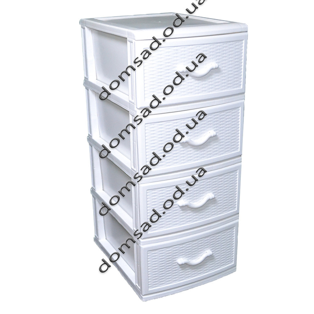 Комод пластиковий Style (Стиль) білий 4 ящики 48х38х88 Одеса - фото 2
