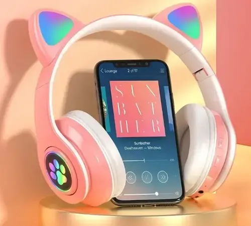 Беспроводные наушники с кошачьими ушками (розовый) Коломыя