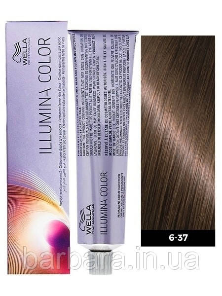 6/37 Краска для волос  Wella Illumina Сolor  6/37 темный блонд золотисто-коричневый Киев - изображение 1