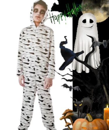 Костюм на Хеловін для хлопчика Мумія S 110-122 см біло-чорний Київ