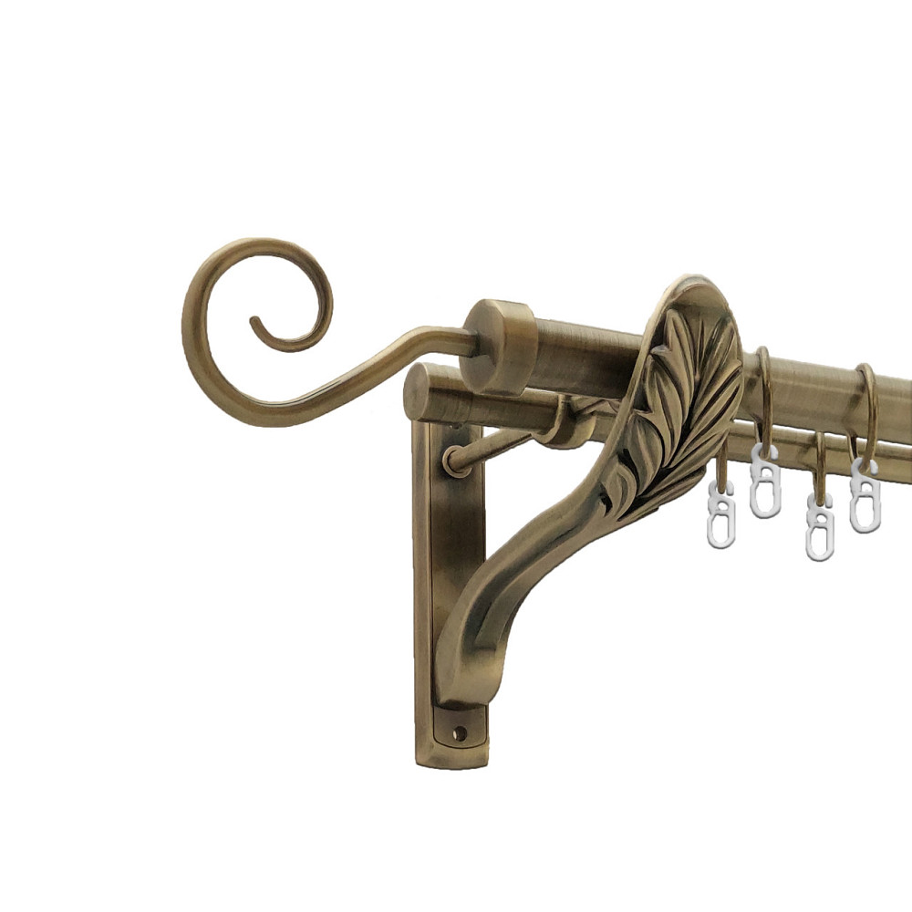 Карниз Orvit Гак металевий дворядний ретро Антик 25\19 мм 200 см (4301651) Львів - фото 1