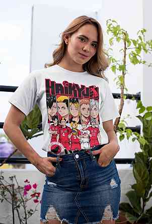 Футболка для мальчика аниме Хайкю оверсайз (рост от 165 до 180 ) Черний AnimeJ0351m Днепр