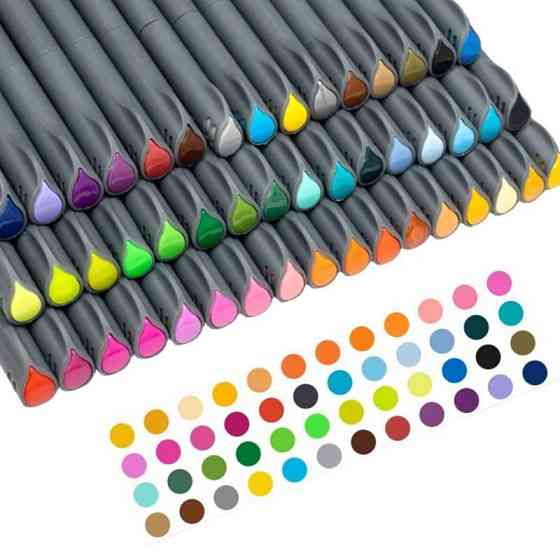 Набір різнокольорових лінерів Fineliner Color 48 кольорів, професійний набір лінерів для скетчів та малювання Кам'янець-Подільський