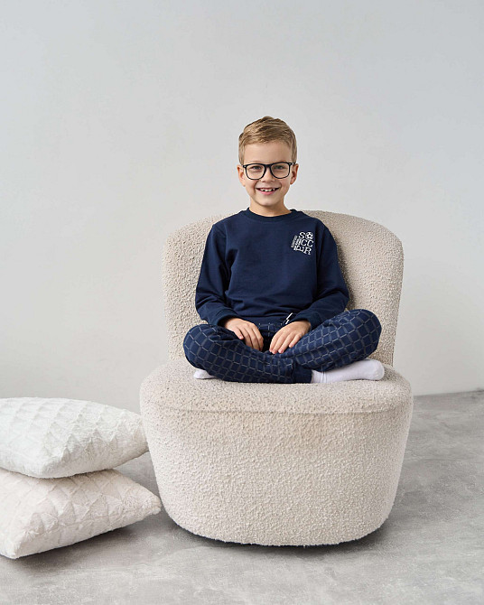 Теплая пижама на мальчика со штанами в клетку - Байка Tom John 89163 3-4 Киев - изображение 5