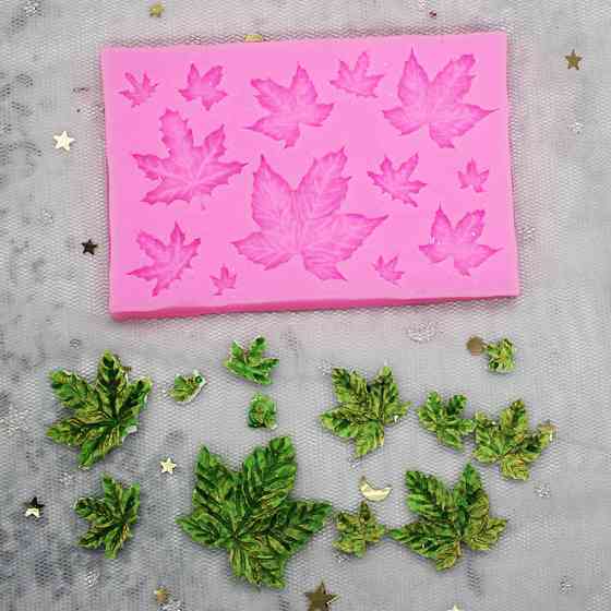 Молд силиконовый Листья 61 на 94 мм розовый Киев