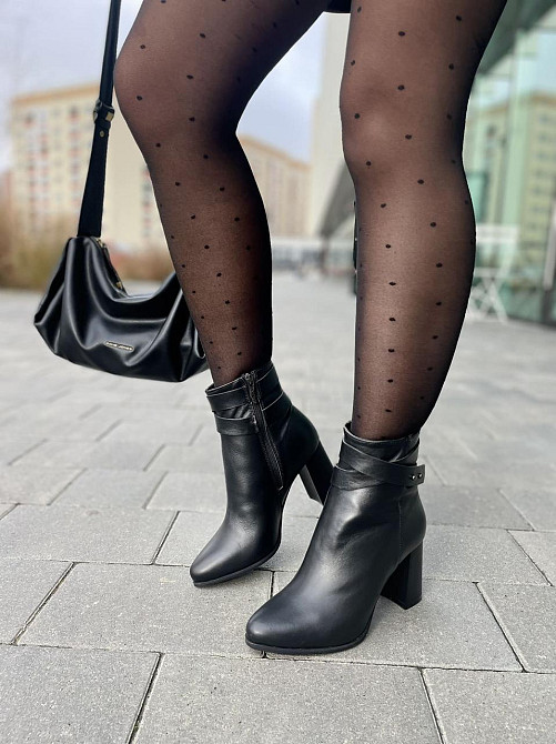 Nivelle Черевики жіночі NIVELLE чорні натуральна шкіра каблук 8 см 38р. (3617) Коломия - фото 2