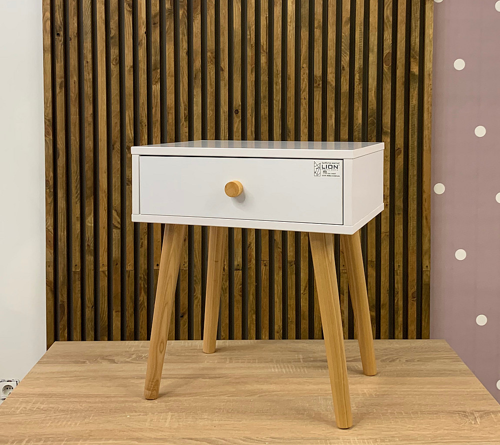 Тумба прикроватная LION Хьюге-4 Нимфея Альба (белый) (LION-041001) Днепр - изображение 7