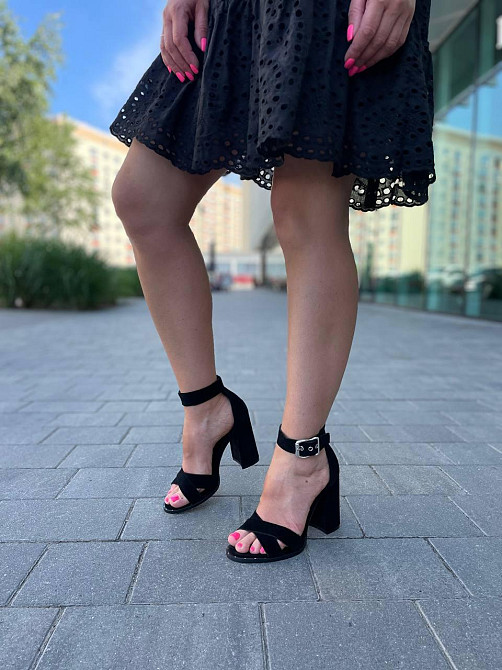 Nivelle Босоніжки жіночі чорні з натуральної замші NIVELLE 1895/9510-9548 на підборах / Зручні Коломыя - изображение 7