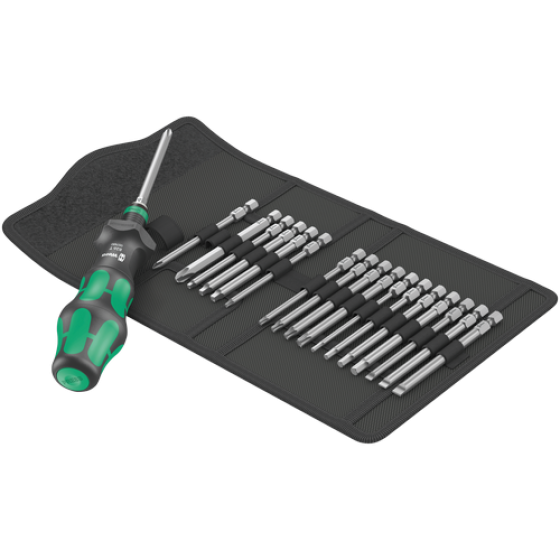 Викрутка турбо Wera Kraftform набір 19шт, бітотримач 1/4", 18 дюймових подовжених біт 89мм PH,PZ,SL,HEX,Torx Одеса