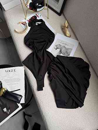 Женский стильный привлекательный костюм двойка боди + юбка микродайвинг Одесса