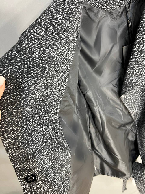 Женский жакет LADY YEP 8081 пальто оверсайз накладные карманы пояс имеет подклад серый, серый, M Киев - изображение 14