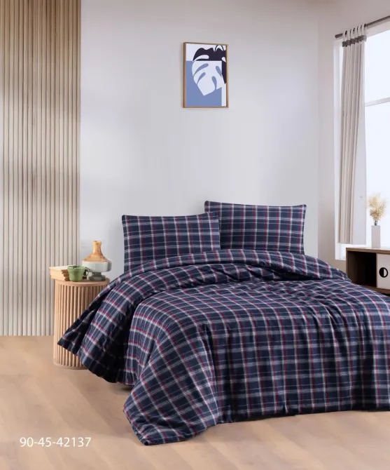 Красный с зеленым Теплое постельное белье / байковое евро размера фланель 100%-хлопок Турция Cotton Collection Коломия - фото 2