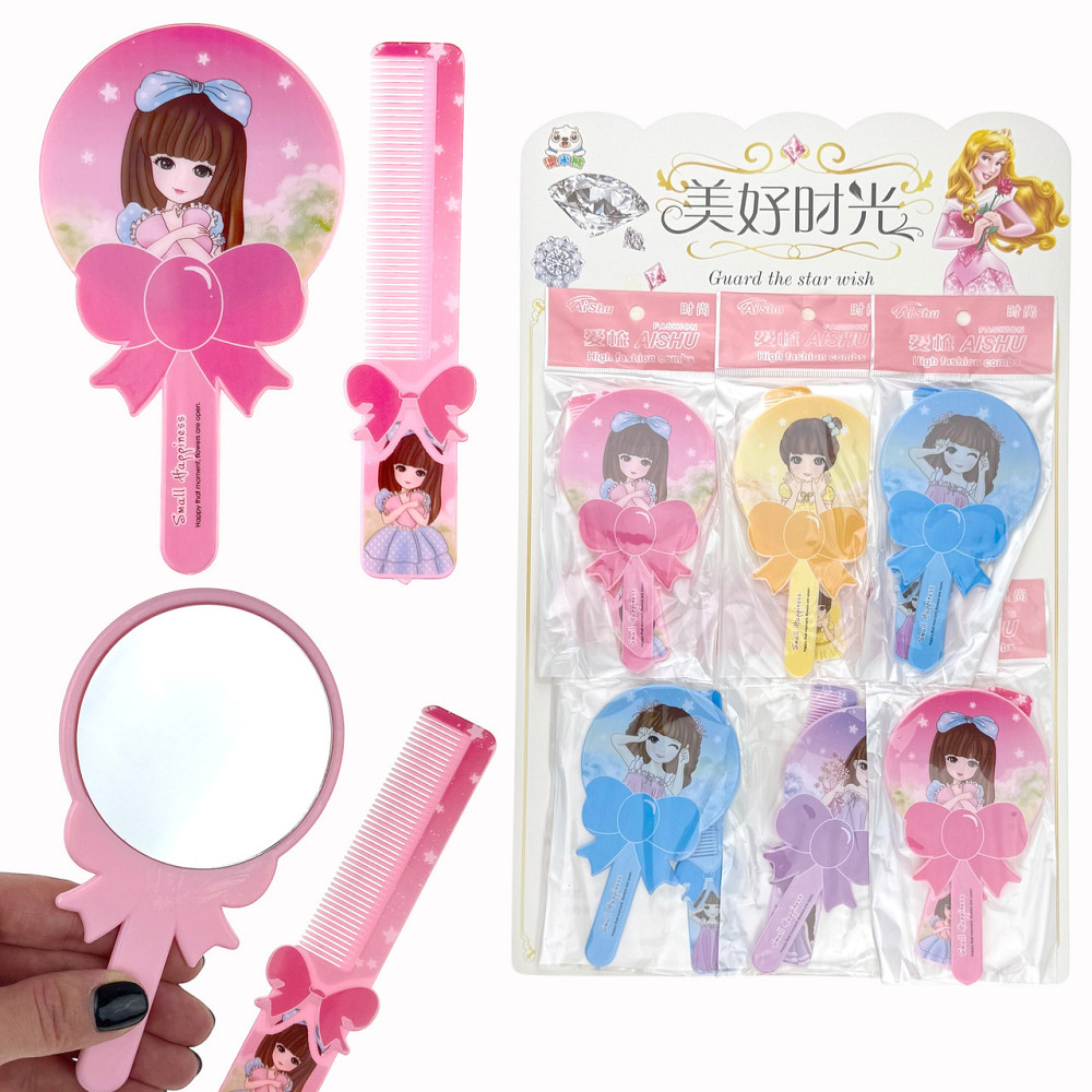 Гребінець та дзеркальце для дівчинки 6 шт Київ - фото 1