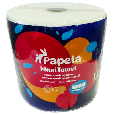 Бумажные полотенца Papela MaxiTowel 2 слоя 1000 отрывов 1 рулон (4820270940129) Винница - изображение 1